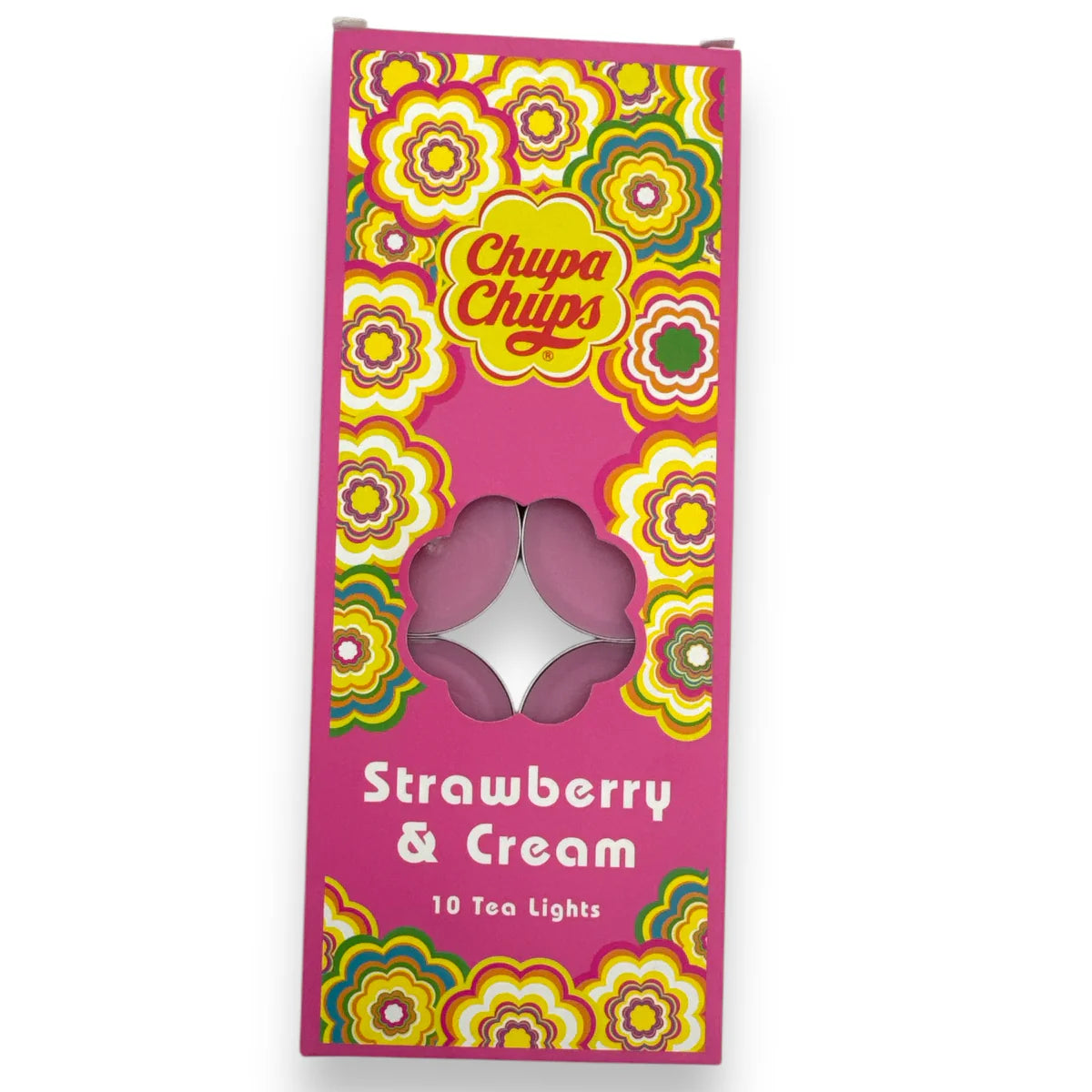 Candele de ceai Chupa Chups cu parfum 10 bucati - Strawberry & Cream