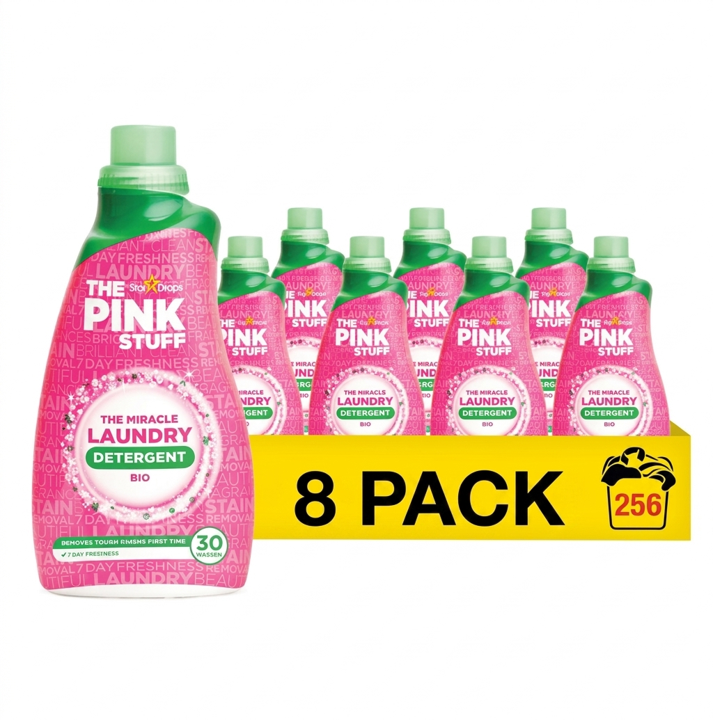 Pink Stuff šķidrais bioloģiskais veļas mazgājamais līdzeklis 960ml - 8 iepakojums