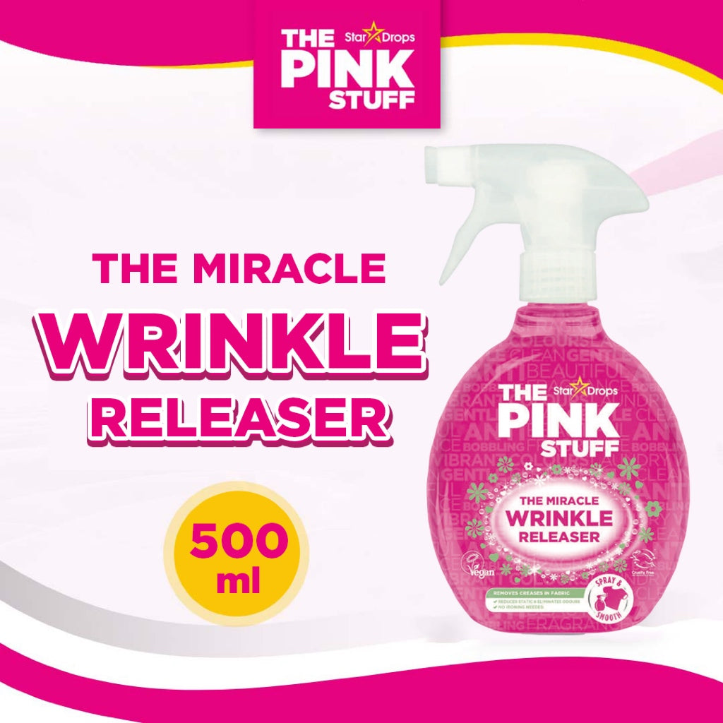 The Pink Stuff Wrinkle Releaser Spray 500ml – Anti Kreuk Spray – Strijkspray – Kleding Verfrisser - ViralCleaning
