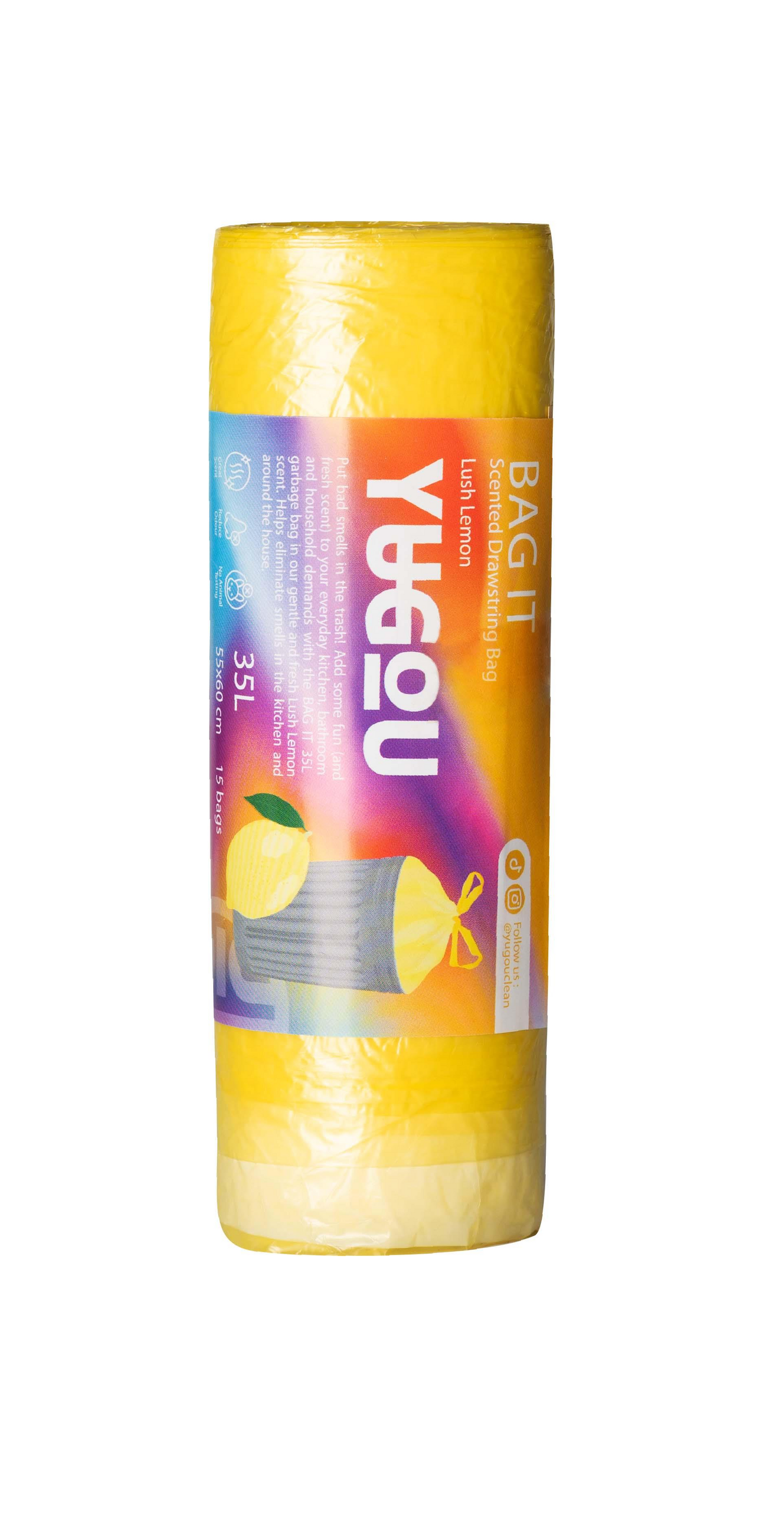 Yugou szemeteszsákok Lush Lemon illattal - 35 liter