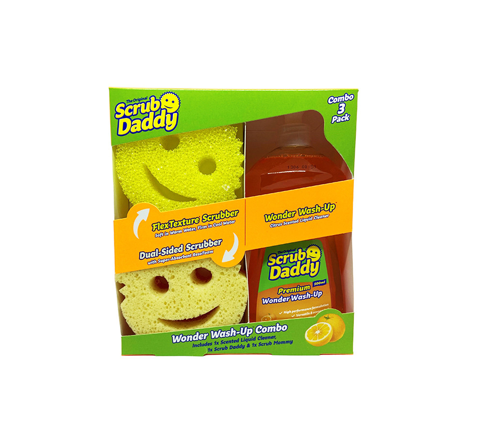 Scrub Daddy | Wonder Wash-Up Combo | prémiový mycí prostředek se Scrub Daddy a Scrub Mommy