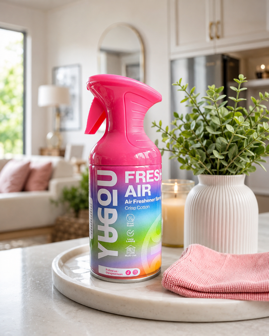 YUGOU Spray Deodorante per Ambienti Fresh Air Crisp Cotton 250ml – Spray Deodorante per Casa, WC e Auto