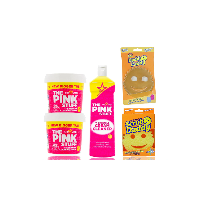 Set Regalo per una Buona Strofinata - Scrub Daddy, Daddy Caddy, Pink Stuff Pasta, Cream Cleaner