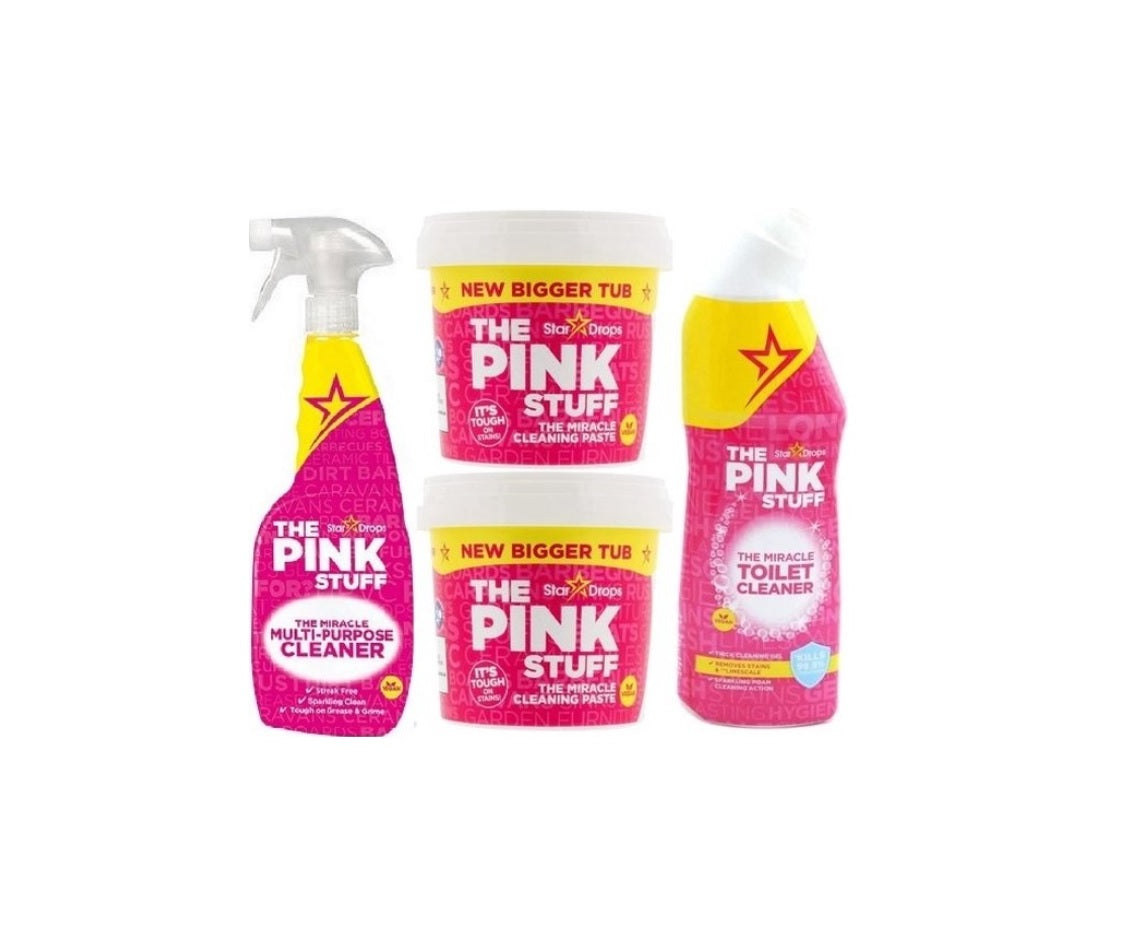 Stardrops The Pink Stuff Mega Bundel - 2x Pasta per la pulizia 850gr + Detergente per WC + Spray multiuso