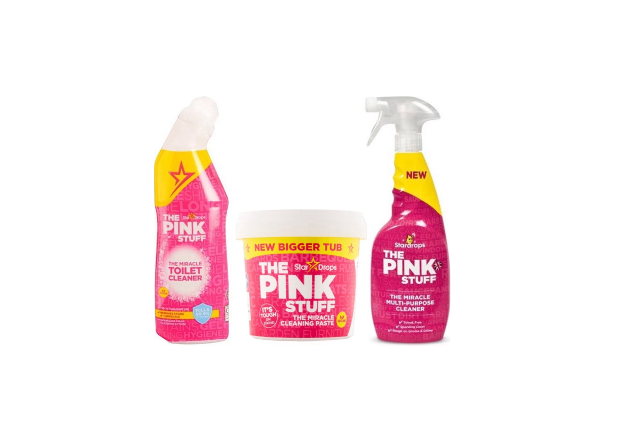 Stardrops Ultra Pinkstuff Pack - Pasta detergente 850 grammi + Gel per WC + Spray multiuso per la pulizia