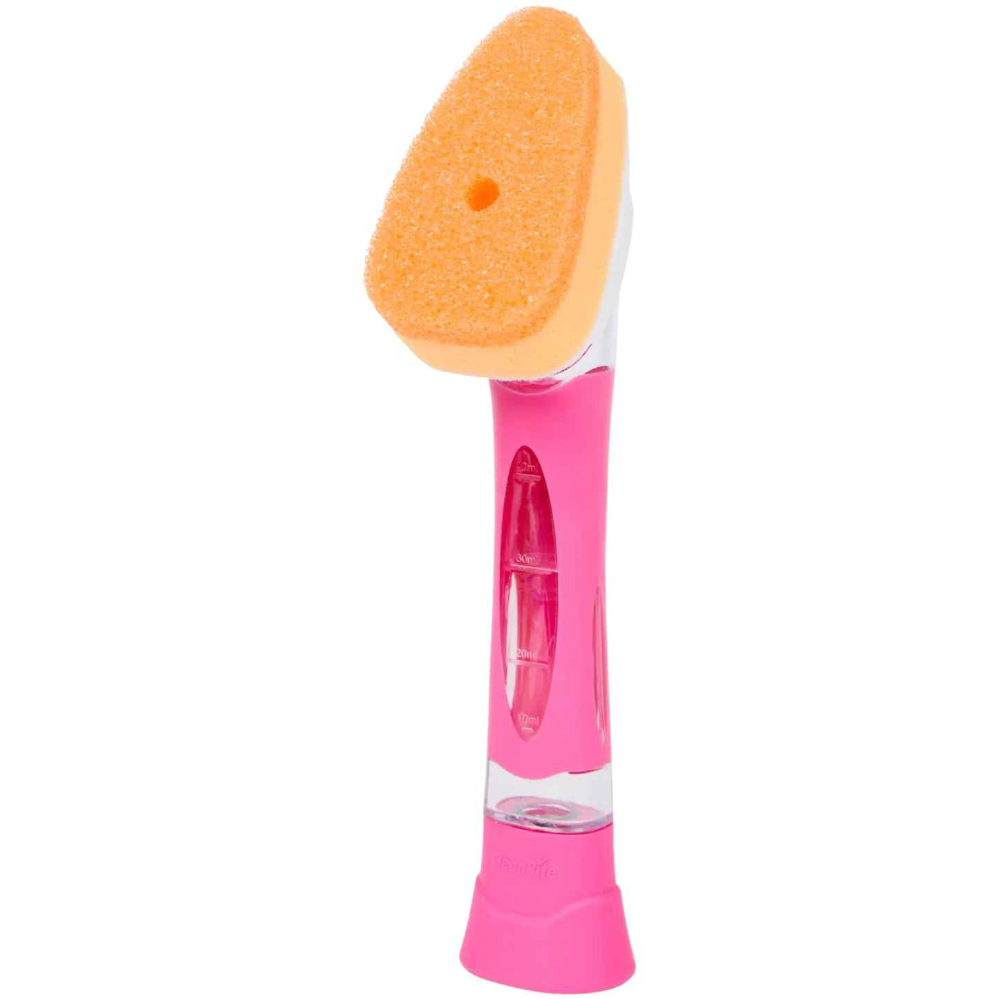 Esponja para lavar platos CleanRite con depósito de jabón – Esponja de cocina con mango – Rosa