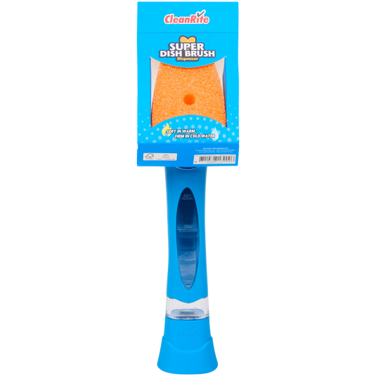 Esponja para lavar platos CleanRite con dispensador de jabón – Mango recargable – Azul