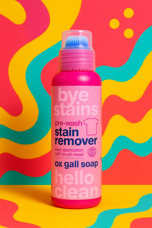 TikTok Bye Stains Removedor de Nódoas Pré-Lavagem – Sabão de Bile de Boi (com cabeça de escova)