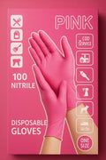 Rosa Nitrilhandskar Engång – 100 stycken – Pudefria & Latexfria – One Size – Extra Starka