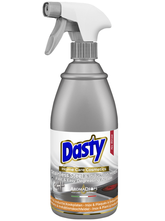 Dasty RVS- en Inductiekookplaatreiniger 700 ml – Streeploze Reiniger met Beschermende Glans