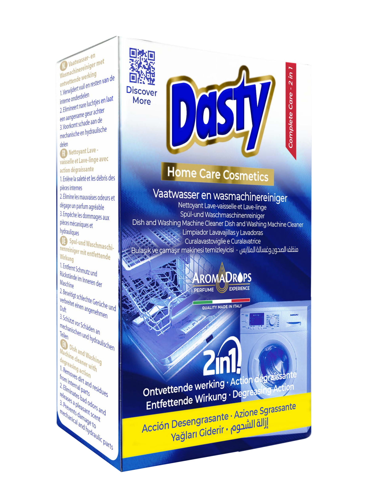 Limpiador para lavavajillas y lavadora Dasty 230 ml – Desengrasante y descalcificador 2 en 1