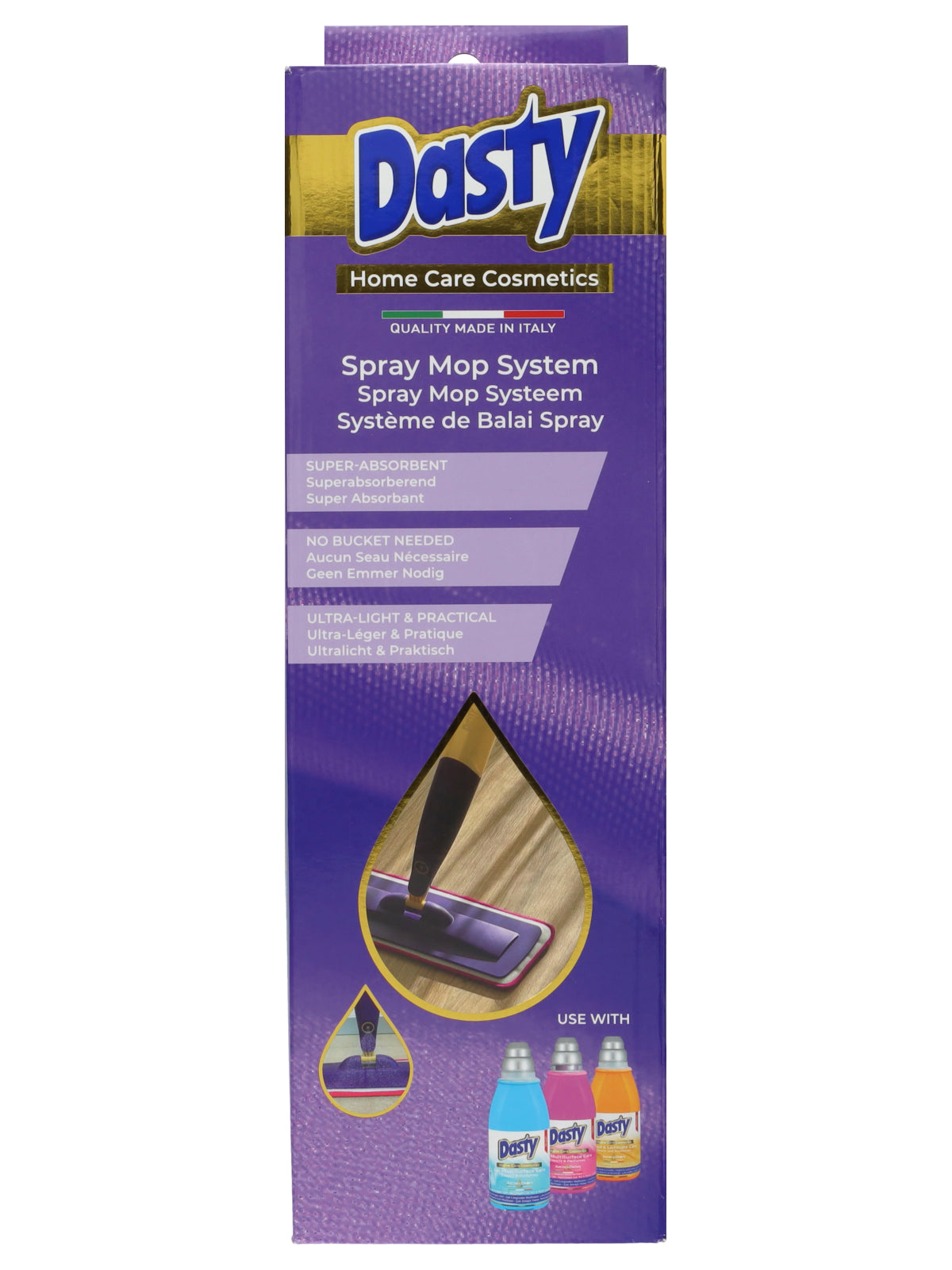 Dasty Spray Mop with Spray System – Floor Mop & Mop without a Bucket – Rotating Mop Head – 42 cm