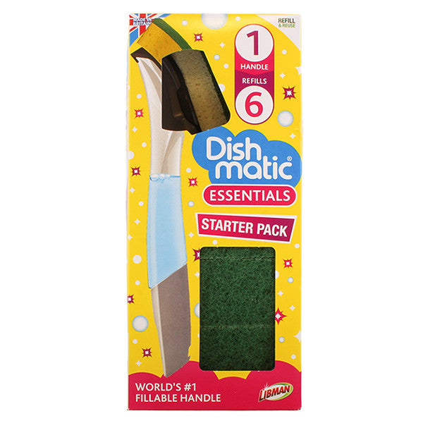 Set inicial de cepillo para lavar platos Dishmatic recargable (1 cepillo - 6 recambios)