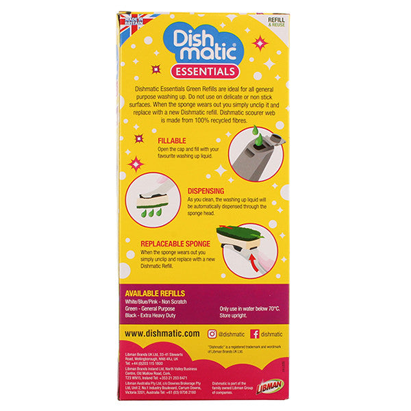 Set inicial de cepillo para lavar platos Dishmatic recargable (1 cepillo - 6 recambios)