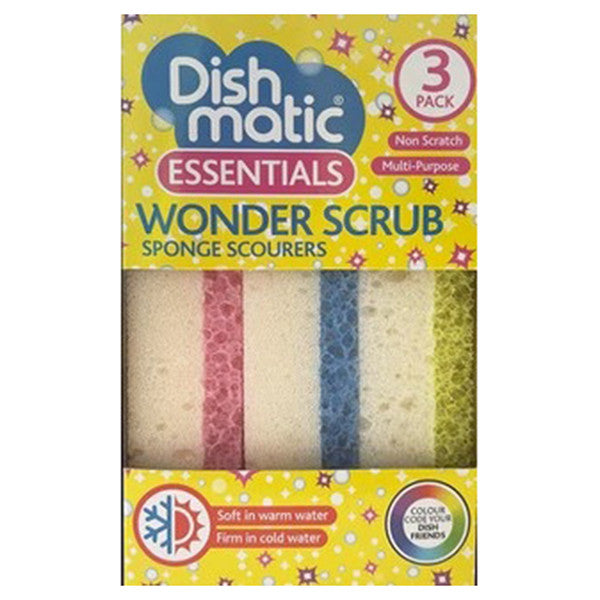 Esponjas Maravilla Dishmatic – Sin Rayas, Multifuncionales y Resistentes a Olores (Paquete de 3)