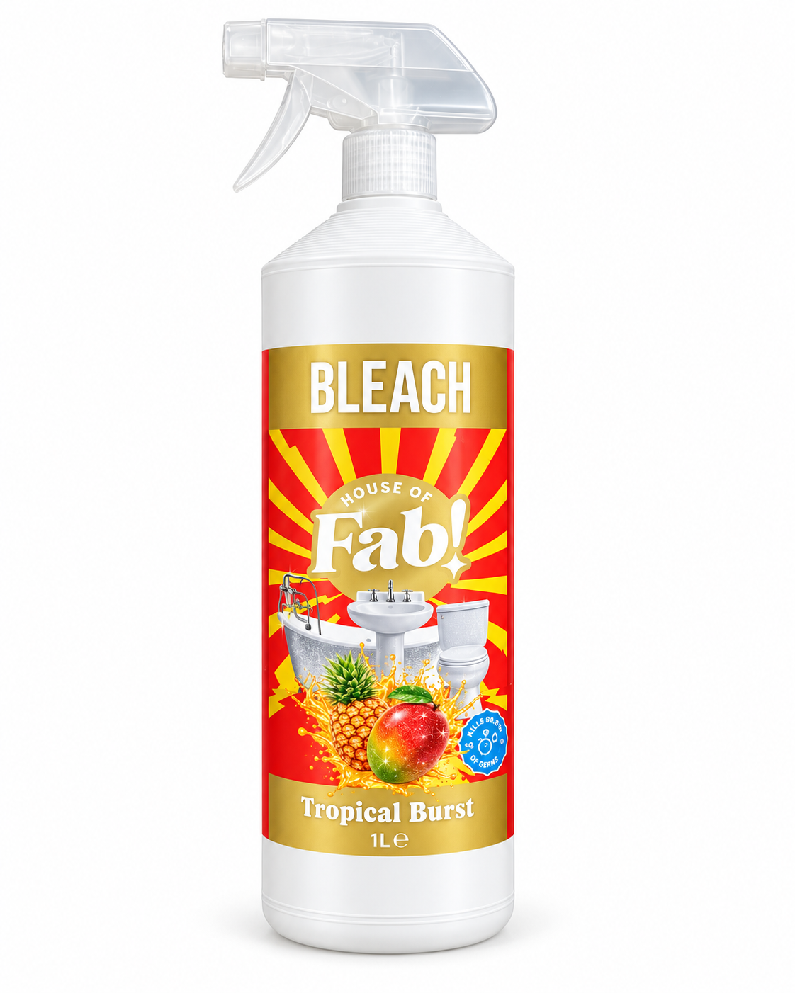Fabulosa Bleach Tropical Burst - Spray do czyszczenia z wybielaczem 1000ml