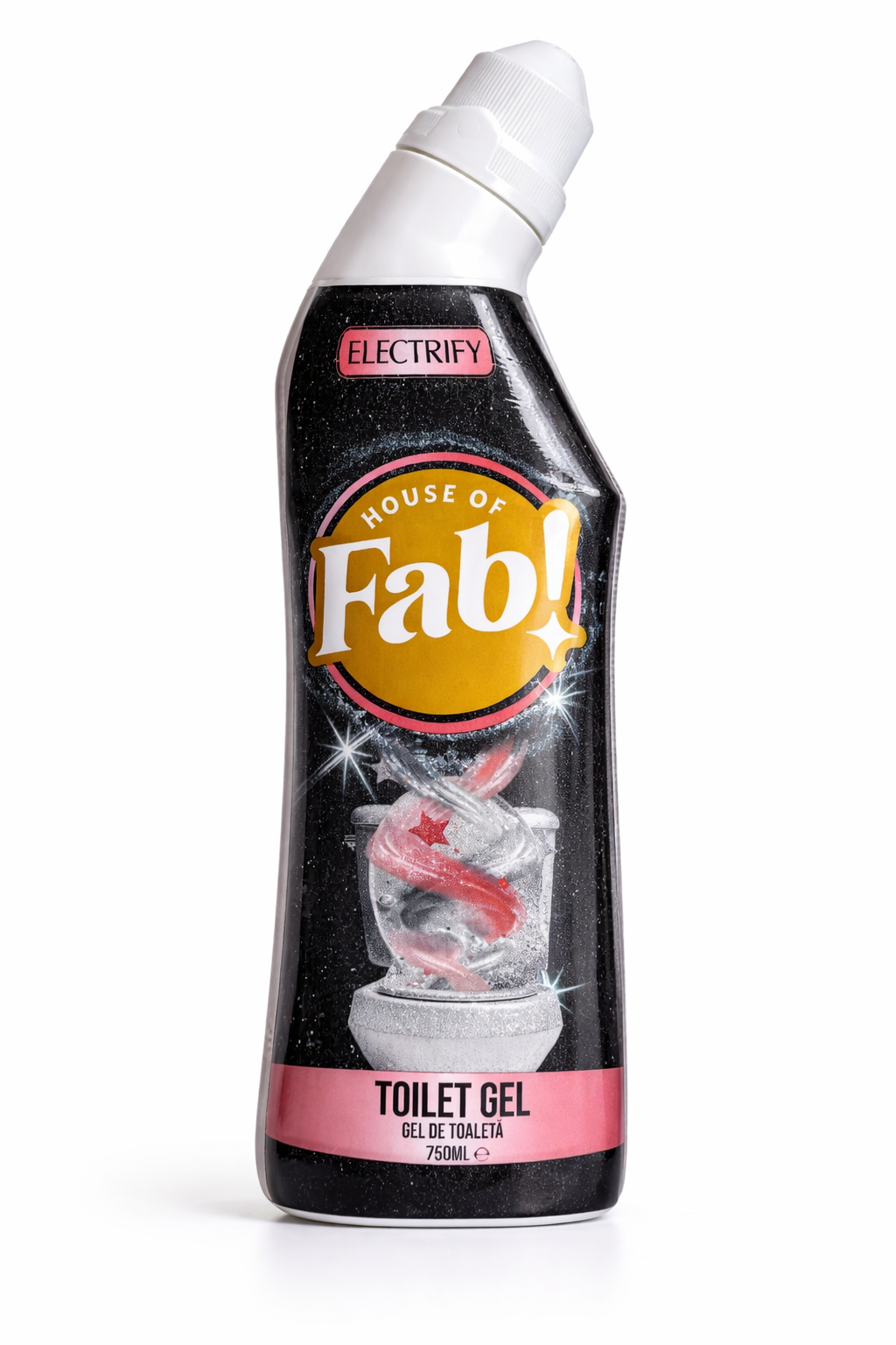 Fabulosa WC gél Electrify 750ml – Čistič toalety – Silný čistič proti vodnému kameňu, usadeninám a nečistotám – Svieža vôňa WC gélu