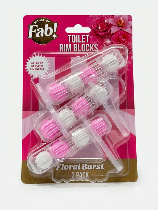 Fabulosa Bloques para Inodoro Floral Burst Paquete de 3 – Bloques para Inodoro contra la Cal con Aroma Floral