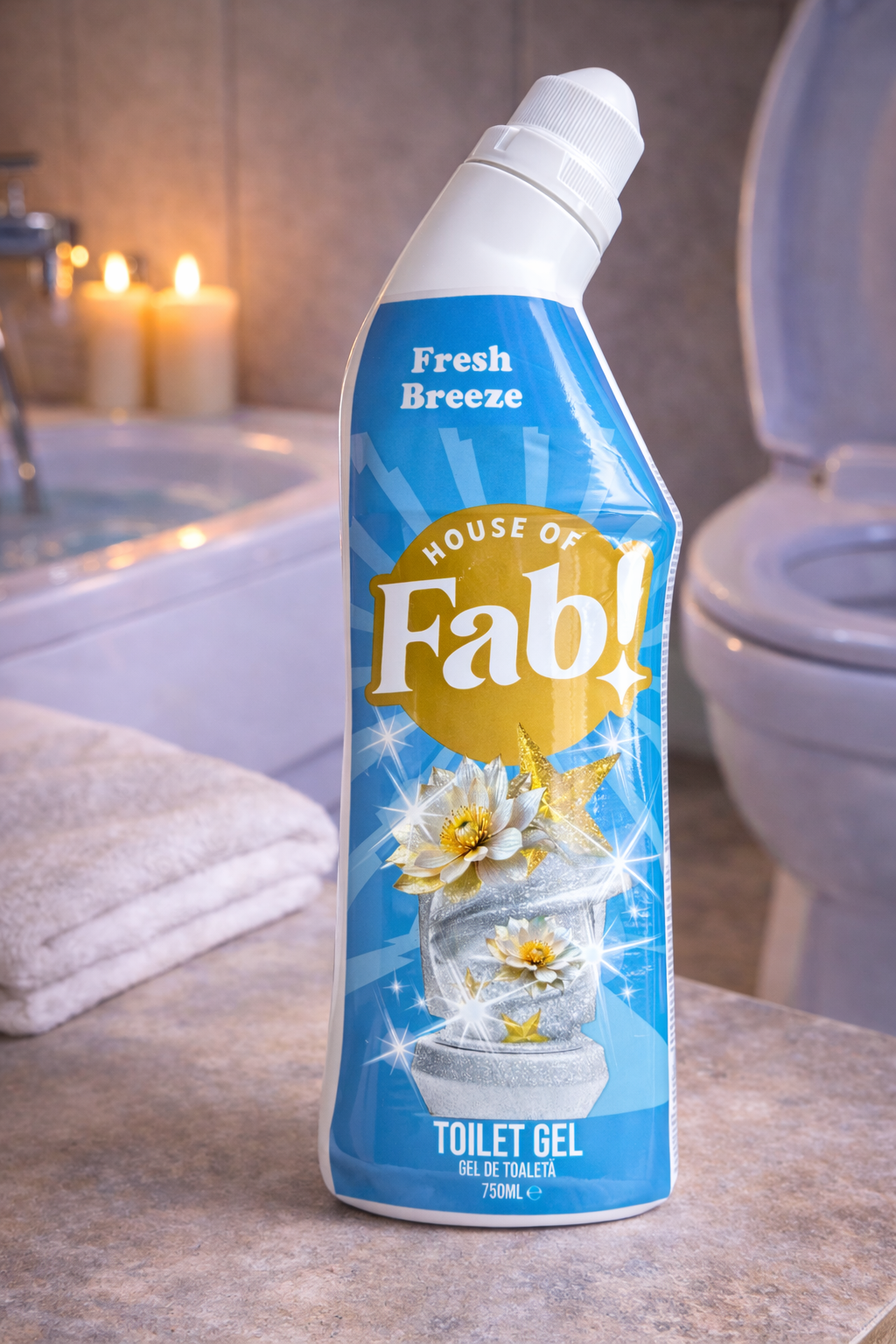 Fabulosa Gel WC Fresh Breeze 750ml – Limpa WC – Poderoso Gel WC contra Calcário, Resíduos e Sujidade – Aroma Fresco