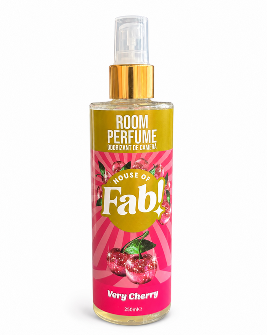 Fabulosa Perfume de Ambiente Very Cherry 250ml – Spray para Habitaciones con Aroma Dulce a Cereza – Ambientador para Sala, Baño y Dormitorio