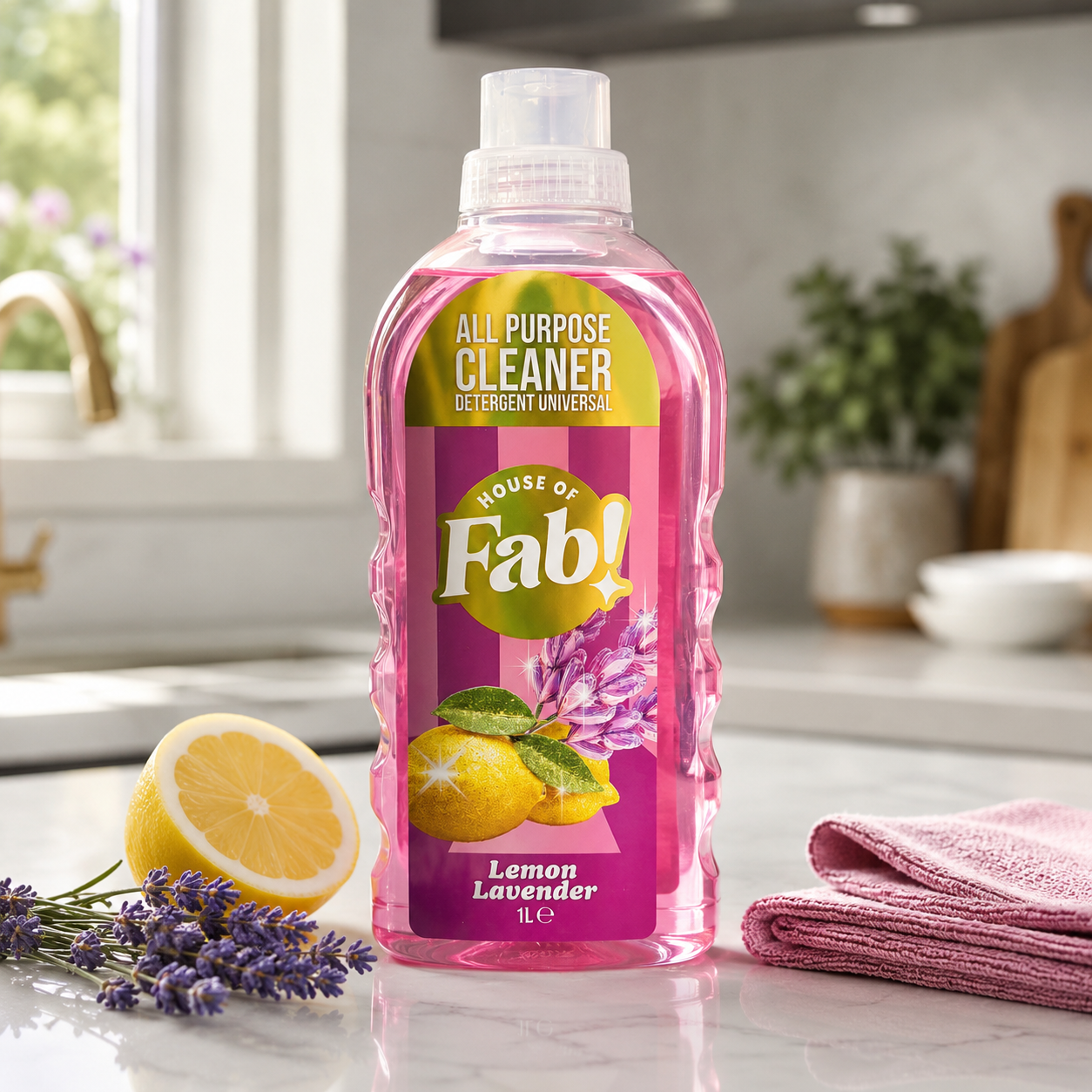 Fabulosa Limpiador Universal Limón Lavanda 1000 ml – Limpiador Universal Concentrado con Fresco Aroma a Limón y Lavanda