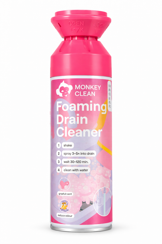 Monkey Clean Afvoer ontstopper schuim – Foam Drain Cleaner tegen verstoppingen, haar & geur - ViralCleaning