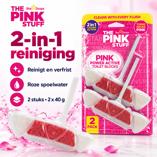 The Pink Stuff Pastilla activa para inodoro Power - paquete de 2