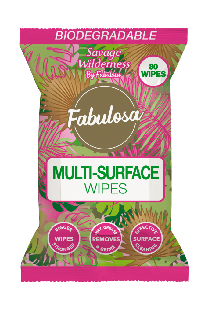 Fabulosa Toallitas de Limpieza Antibacterianas Biodegradables 80 unidades - Savage Wilderness - Edición Limitada