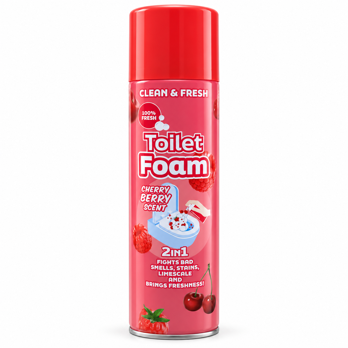 Clean & Fresh Toilet Foam Cherry Berry 500ml – wc-puhdistusvaahto