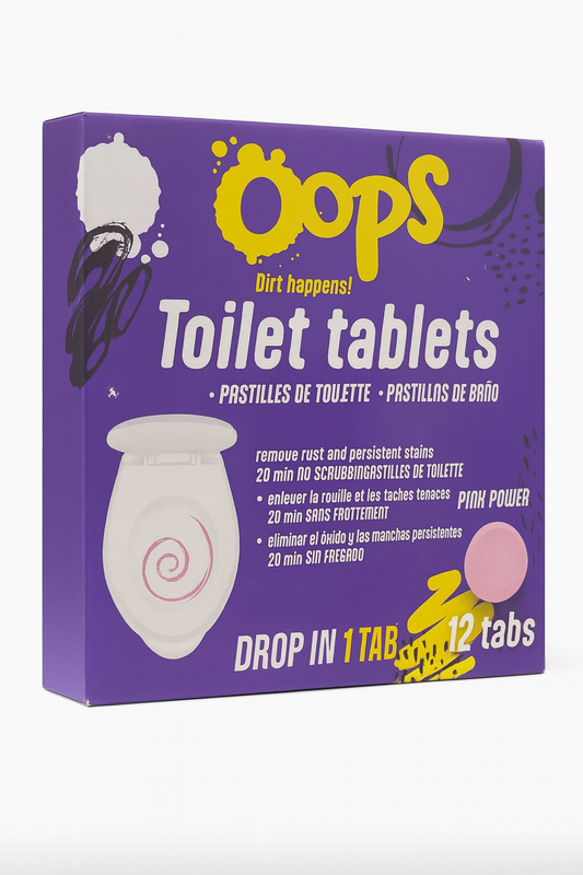 Oops Tablete za toalet – 12 komada – Protiv hrđe i tvrdokornih mrlja – Pink Power!