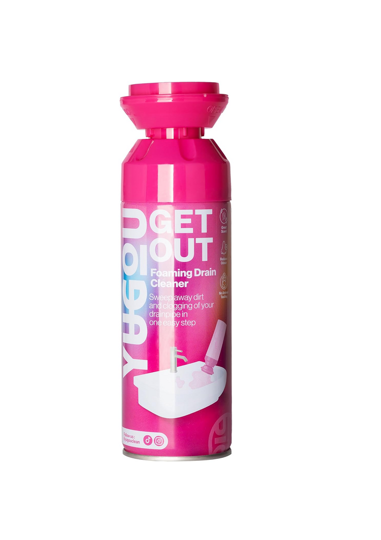 Yugou Get Out Espuma Limpiadora de Desagües – Espuma Desatascadora – Desatascador para Fregadero, Ducha y Bañera – Elimina Pelo, Grasa y Atascos