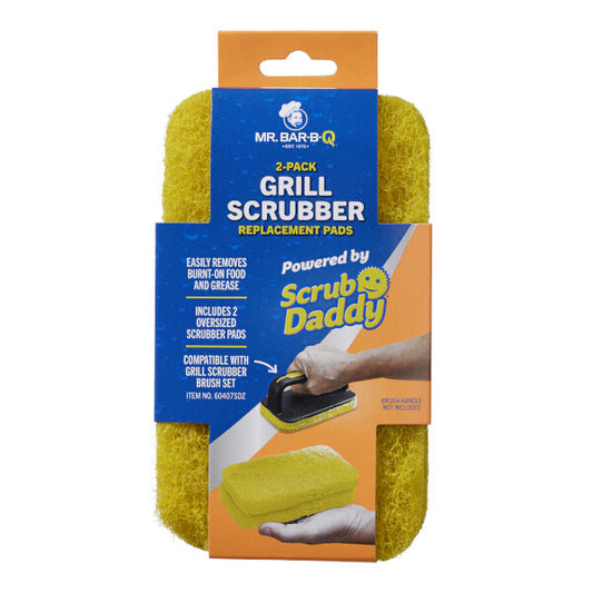 Scrub Daddy MR. BAR-B-Q Recarga de Almohadillas para Cepillo – 2 Almohadillas para Fregar BBQ para Parrilla, Plancha y Grill