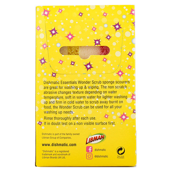 Esponjas Maravilla Dishmatic – Sin Rayas, Multifuncionales y Resistentes a Olores (Paquete de 3)