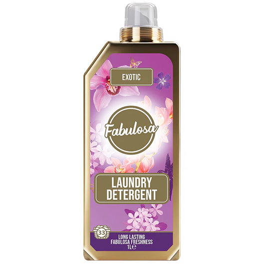 Fabulosa Detergente para Ropa Exotic 1L – Detergente para Ropa Blanca y de Color – 33 Lavados