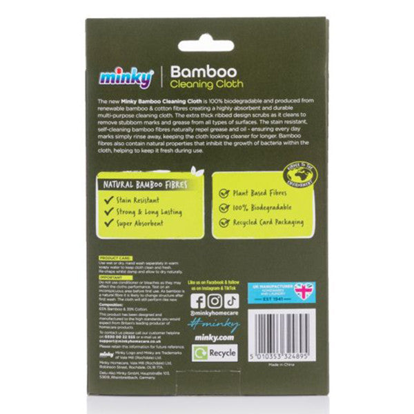 Paño de limpieza Minky Bambú Blanco Biodegradable