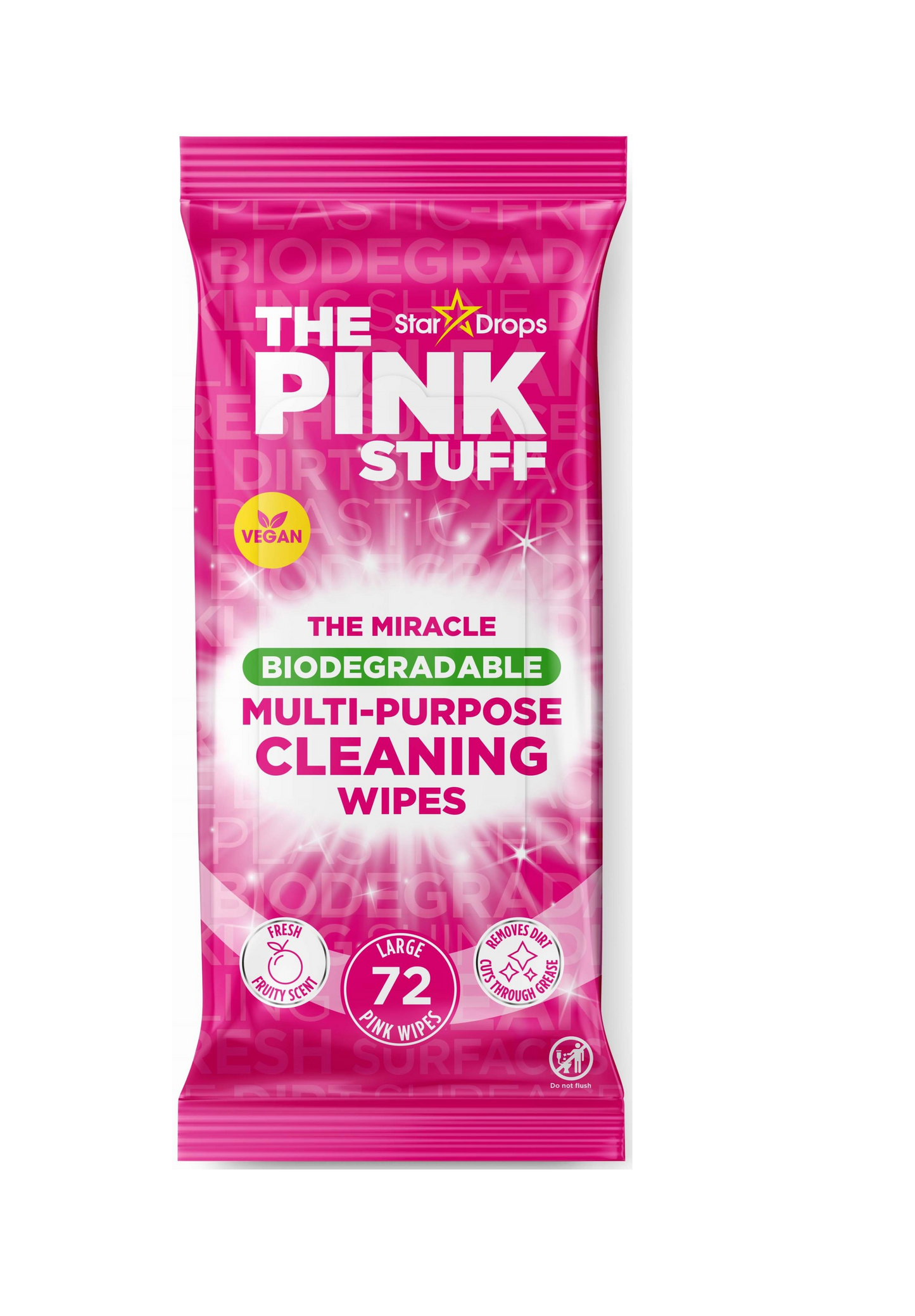 Pink Stuff Antibakteriella Rengöringsdukar Biologiskt nedbrytbara 72 stycken - Begränsad upplaga