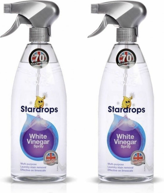 STARDROPS - 2x 750ml - Baltais etiķis izsmidzināms - Brīnumu veļas mazgāšanas līdzeklis - HET Brīnumu tīrīšanas līdzeklis - The Pink Stuff - Brīnumu šķidrums